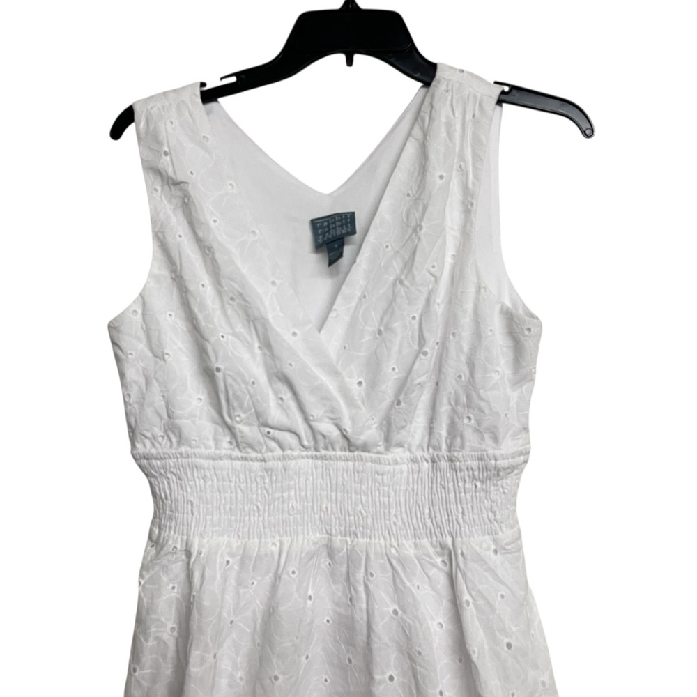 New Rabbit Rabbit Rabbit Eyelet Cutout Sleeveless Summer Dress in White - Picture 2 of 5